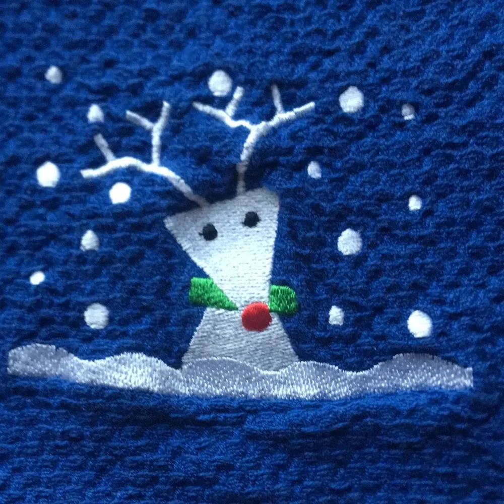Crate & Barrel Snow Deer Dishcloths, Set of 2